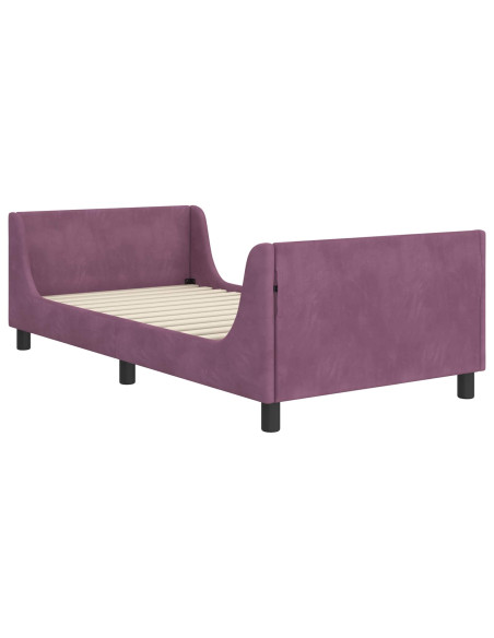 Struttura letto bambini con testata Viola 80 x 200 cm Velluto