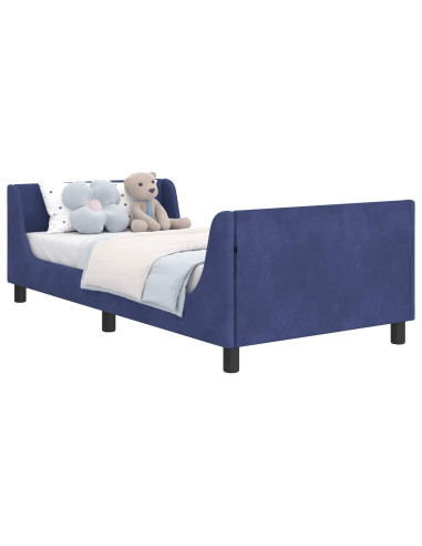 Struttura letto bambini con testata Blu Polizia 80 x 200 cm
