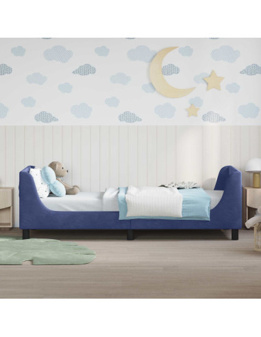 Struttura letto bambini con testata Blu Polizia 80 x 200 cm