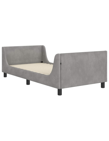 Struttura letto bambini con testata Grigio chiaro 90 x 190 cm