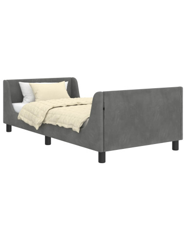 Struttura letto bambini con testata Grigio scuro 90 x 190 cm