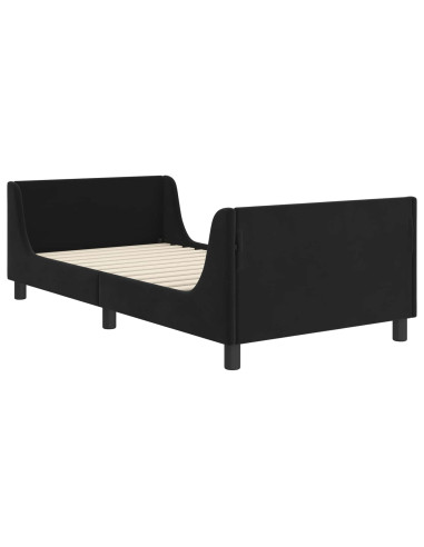 Struttura letto bambini con testata Nero 90 x 190 cm Velluto