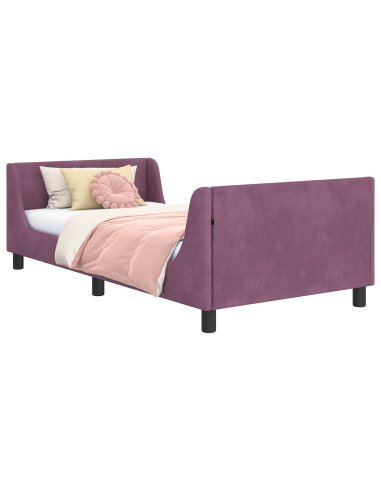 Struttura letto bambini con testata Viola 90 x 190 cm Velluto