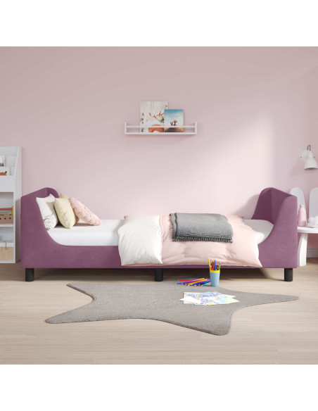 Struttura letto bambini con testata Viola 90 x 190 cm Velluto