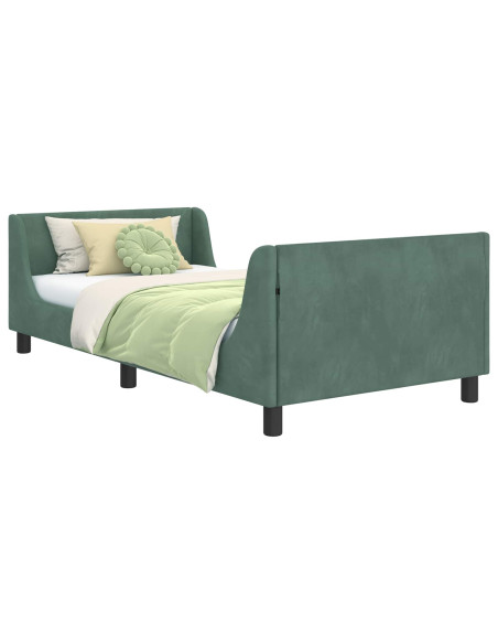 Struttura letto bambini con testata Verde Mare 90 x 190 cm