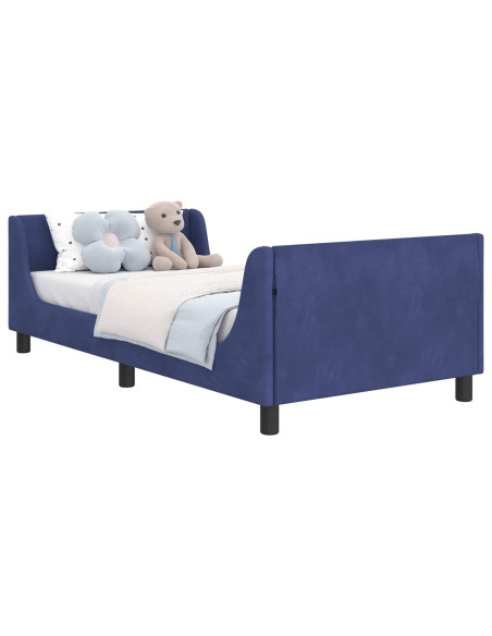 Struttura letto bambini con testata Blu Polizia 90 x 190 cm