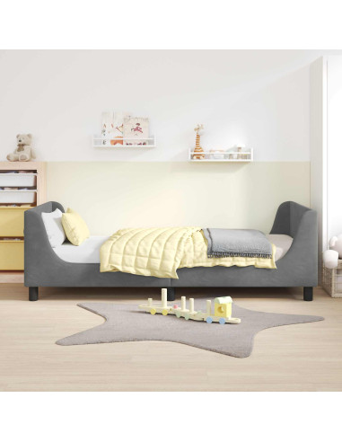 Struttura letto bambini con testata Grigio scuro 90 x 200 cm