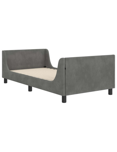 Struttura letto bambini con testata Grigio scuro 90 x 200 cm