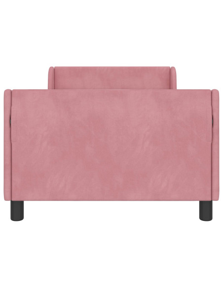 Struttura letto bambini con testata Rosa 90 x 200 cm Velluto