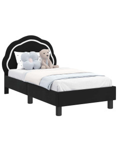 Struttura letto per bambini con testata Nero 70 x 140 cm 2