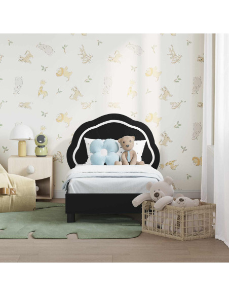 Struttura letto per bambini con testata Nero 70 x 140 cm