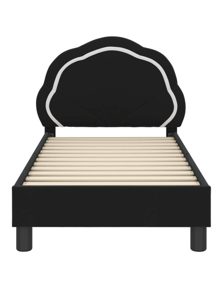 Struttura letto per bambini con testata Nero 70 x 140 cm