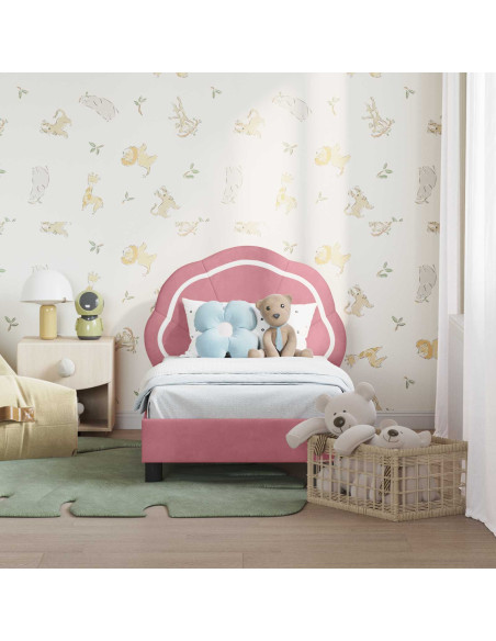 Struttura letto per bambini con testata Rosa 70 x 140 cm