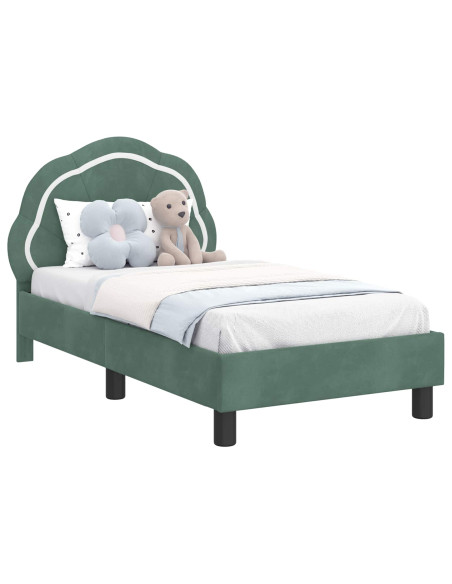 Struttura letto per bambini con testata Verde Mare 70 x 140 cm