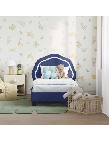 Struttura letto per bambini con testata Blu Polizia 70 x 140 cm