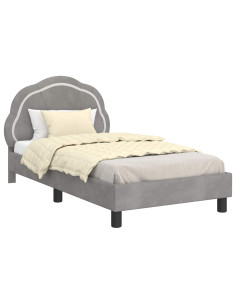 Struttura letto bambini con testata Grigio chiaro 80 x 160 cm 2