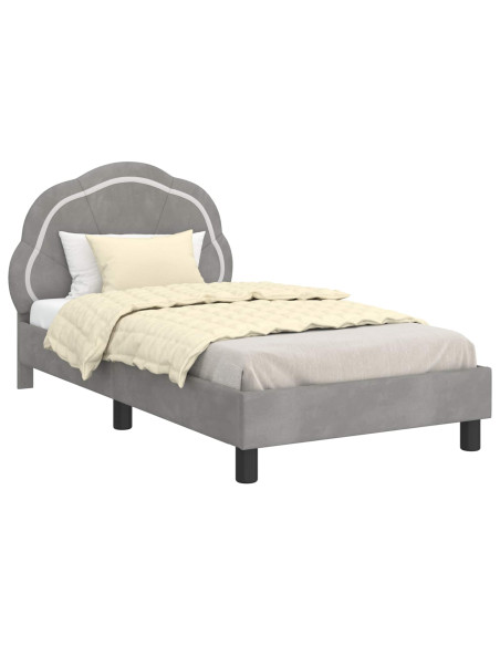 Struttura letto bambini con testata Grigio chiaro 80 x 160 cm