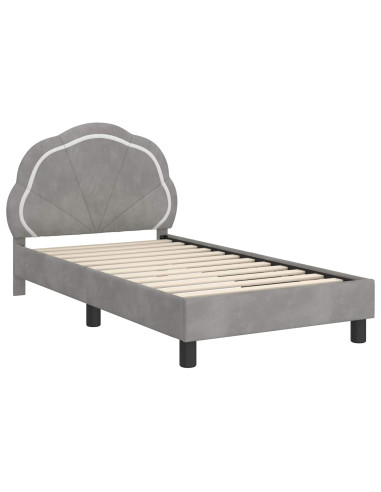 Struttura letto bambini con testata Grigio chiaro 80 x 160 cm