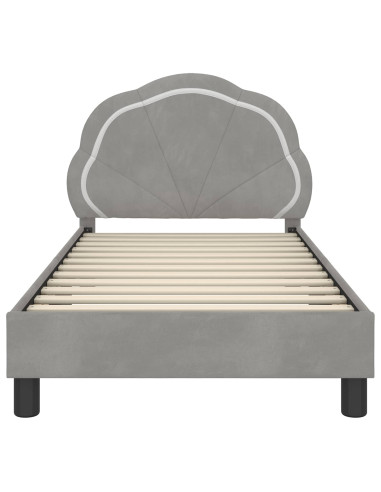 Struttura letto bambini con testata Grigio chiaro 80 x 160 cm