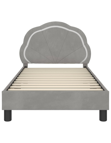 Struttura letto bambini con testata Grigio chiaro 80 x 160 cm