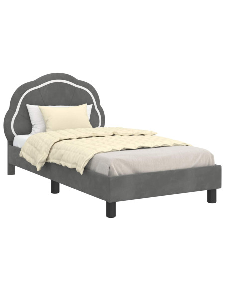 Struttura letto bambini con testata Grigio scuro 80 x 160 cm