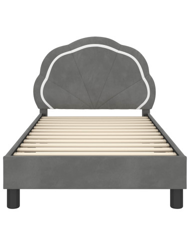 Struttura letto bambini con testata Grigio scuro 80 x 160 cm