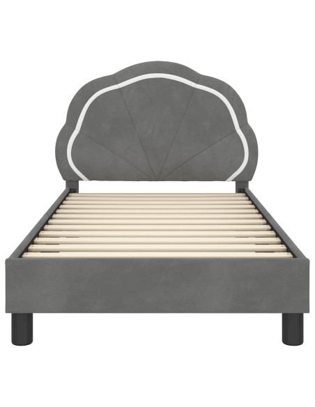 Struttura letto bambini con testata Grigio scuro 80 x 160 cm