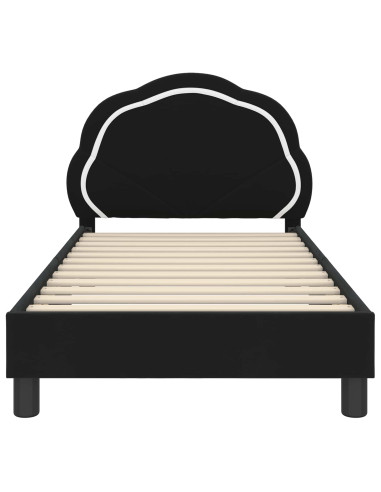 Struttura letto bambini con testata Nero 80 x 160 cm Velluto