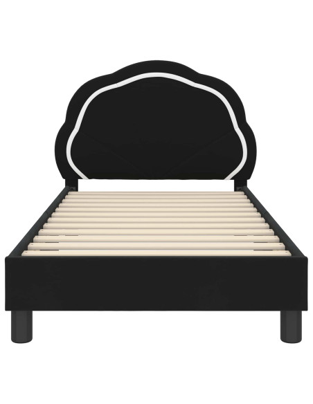 Struttura letto bambini con testata Nero 80 x 160 cm Velluto