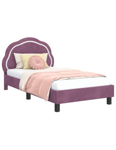 Struttura letto bambini con testata Viola 80 x 160 cm Velluto 2