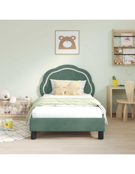 Struttura letto bambini con testata Verde Mare 80 x 160 cm