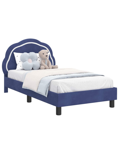 Struttura letto bambini con testata Blu Polizia 80 x 160 cm