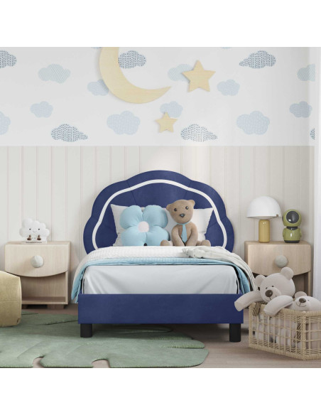Struttura letto bambini con testata Blu Polizia 80 x 160 cm