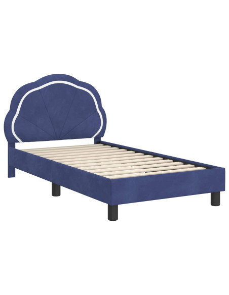 Struttura letto bambini con testata Blu Polizia 80 x 160 cm
