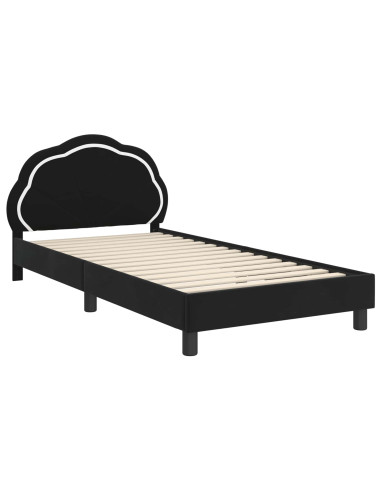 Struttura letto bambini con testata Nero 80 x 200 cm Velluto