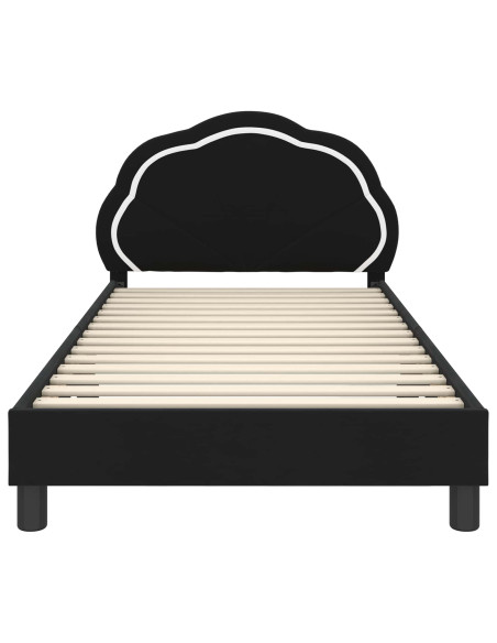 Struttura letto bambini con testata Nero 80 x 200 cm Velluto