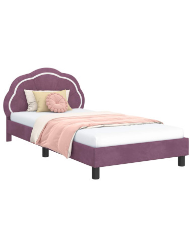 Struttura letto bambini con testata Viola 80 x 200 cm Velluto