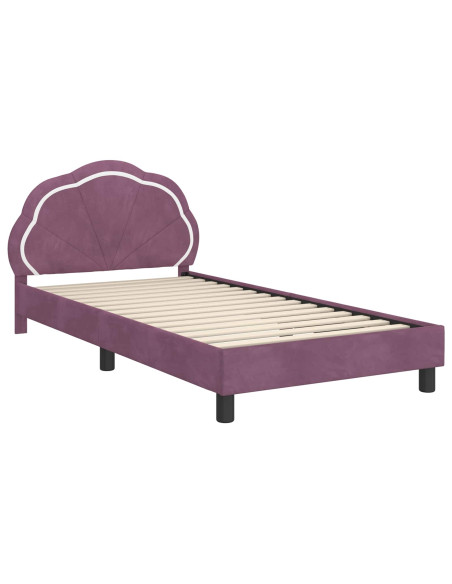 Struttura letto bambini con testata Viola 80 x 200 cm Velluto