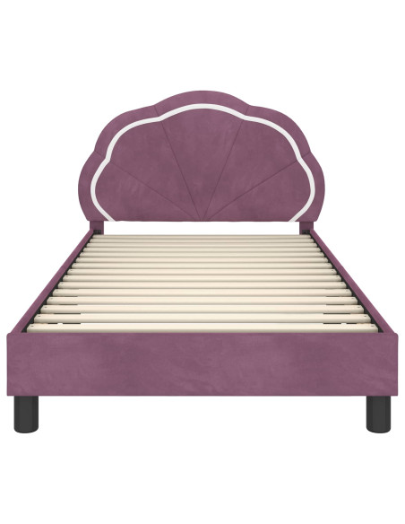 Struttura letto bambini con testata Viola 80 x 200 cm Velluto