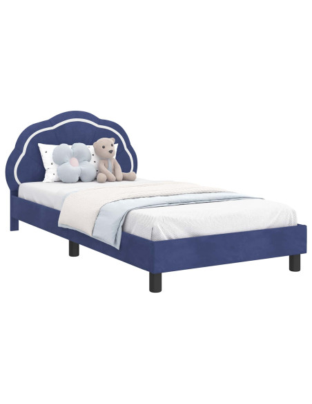Struttura letto bambini con testata Blu Polizia 80 x 200 cm