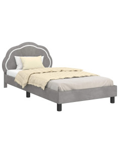 Struttura letto bambini con testata Grigio chiaro 90 x 190 cm 2