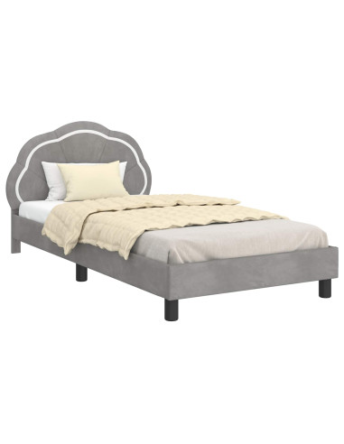 Struttura letto bambini con testata Grigio chiaro 90 x 190 cm