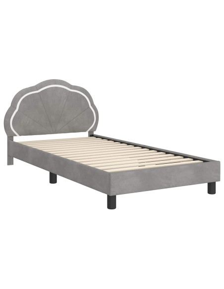 Struttura letto bambini con testata Grigio chiaro 90 x 190 cm