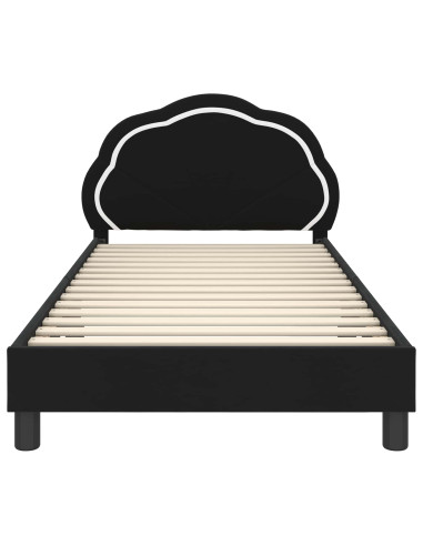 Struttura letto bambini con testata Nero 90 x 190 cm Velluto