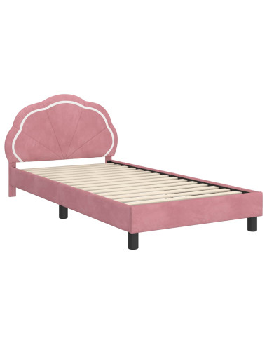 Struttura letto bambini con testata Rosa 90 x 190 cm Velluto