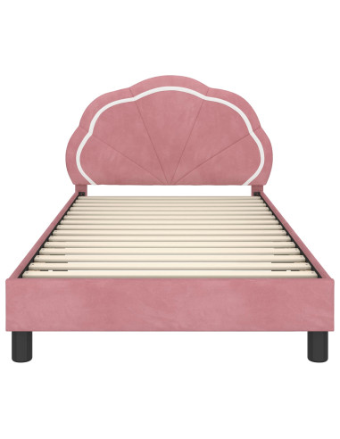 Struttura letto bambini con testata Rosa 90 x 190 cm Velluto