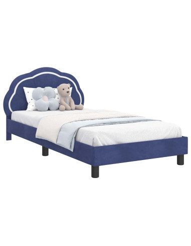 Struttura letto bambini con testata Blu Polizia 90 x 190 cm