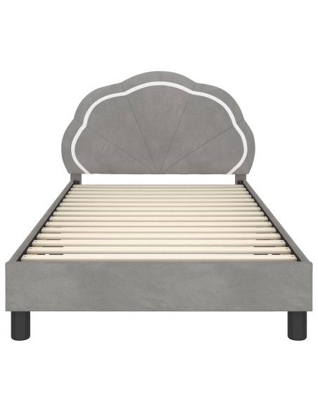Struttura letto bambini con testata Grigio chiaro 90 x 200 cm