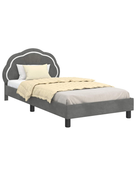 Struttura letto bambini con testata Grigio scuro 90 x 200 cm