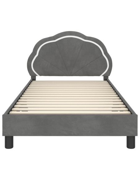 Struttura letto bambini con testata Grigio scuro 90 x 200 cm